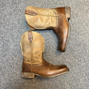 Ariat ATS Botas de Trabajo Vaquero Occidental Cuero Marrón Para Hombre 9EE Rodeo Cuero Cuadrado - Imagen 1 de 14