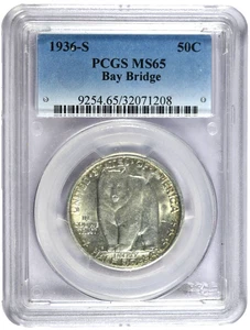 1936-S PCGS MS65 Bay Bridge Classic Commemorative Half Dollar-Nice Coin!! - Picture 1 of 4