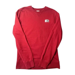 The North Face Sweatshirt Mens M Burgandy Crew Neck  Long Sleeve Logo Pullover - Picture 1 of 8