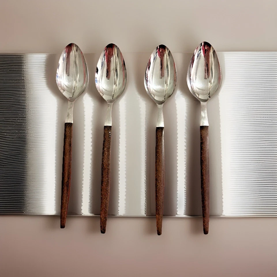 EKCO ETERNA 独木松饼合成木质餐具日本替换 x4 茶匙 — 第 1/4 张图片