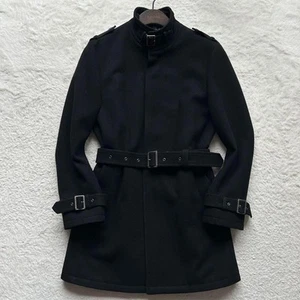 Burberry Black Label Trench Coat Lambswool Nova Check Black Men's - Picture 1 of 9