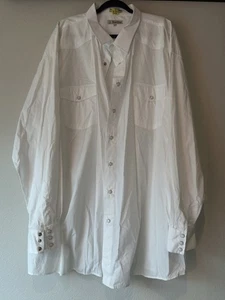 Foxfire White Pearl Snap Button Down Shirt Size 5XT - Picture 1 of 6