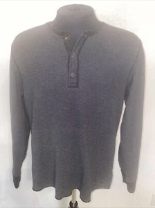 UNTUCKit Schrock Henley Shirt Large Black Long Sleeve Snap Buttons - Picture 1 of 14