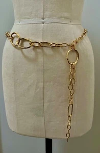New ROBERT LEE MORRIS Gold Plated Brass Multi-Link Adjustable Belt - Picture 1 of 7