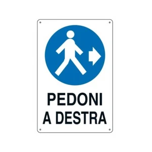 Cartello pedoni a destra 33x43 cm - Foto 1 di 1