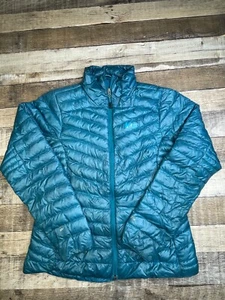 Rei Womens M Medium Blue Down Jacket Pertex Quantum Eco Hiking Lightweight Patch - Picture 1 of 10