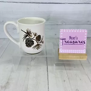 Potter's Corner BRONZE PINECONE & Base Cream Speckled 20oz Ceramic 4" Cup Mug - Picture 1 of 11