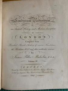Londinium Redivivum Vol. IV. 1807 by James Peller Malcolm - Imagen 1 de 8