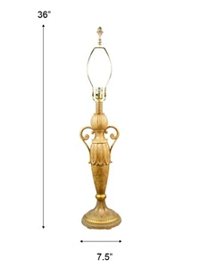 168-DALE TIFFANY METAL 7.5X36 SWIRL HANDLE BASE (REC-18"D FABRIC SHADE) - Picture 1 of 3