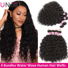 UNice Malaysian Water Wave Human Hair Extensions 4 Bundles/400g Virgin Hair Weft