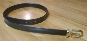 Cinturón de Cuero Pierre Cardin Cinturón Talla 32 Negro Tono Dorado Hebilla Italia - Imagen 1 de 9
