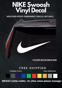 (1) NIKE Swoosh Vinyl Decal! 🦈 Car Window Wall Sticker. 6" Wide 🌟 - Bild 1 von 1