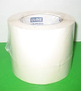 4" Uline Labels 500 Count Roll Box Closures Clear Acetate Wafer Seals S-7486 - Picture 1 of 4