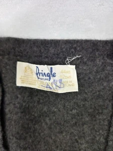 Vintage Pringle VEST Black Made in Scotland 100% Lambswool SWEATER MEN Size 44 - Picture 1 of 11