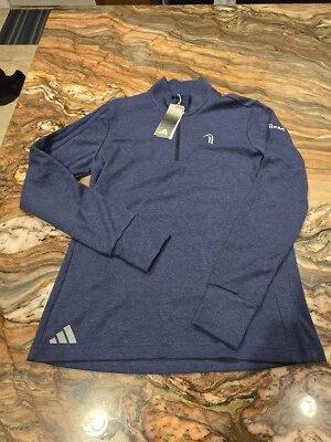 Adidas Sweater Women's 3-Stripes Quarter Zip A555 Blue Size Medium NWT - Image 1 of 4