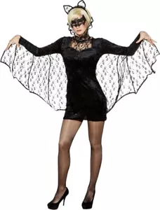 Bat Dress with Wings & Hair Band 34/36 or 42/44 Carnival Halloween - Picture 1 of 3