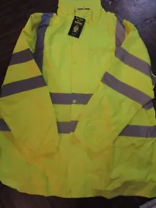 Size 4XL Game Sportswear Hi-Vis Raincoat Safety Jacket Neon Lime - Picture 1 of 6