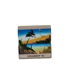 Imán de nevera 🧲 pintado a mano Vallerta playa palmera agua regalo - Imagen 1 de 2