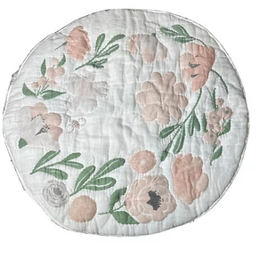 Pottery Barn Meredith Floral Muslin Travel Play Mat w/ Mono “Harper” NWD 008 - Picture 1 of 9