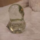Vintage Norcrest Clear Crystal Bubble Glass Baby Bird Figurine Mcm Paperweight