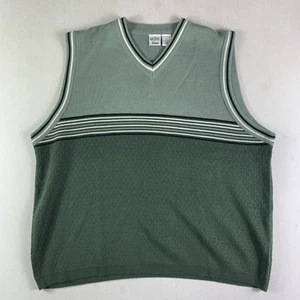 Vtg Anchor blue sweater vest 90s mens XL Green/Gray Clueless y2k - Picture 1 of 5