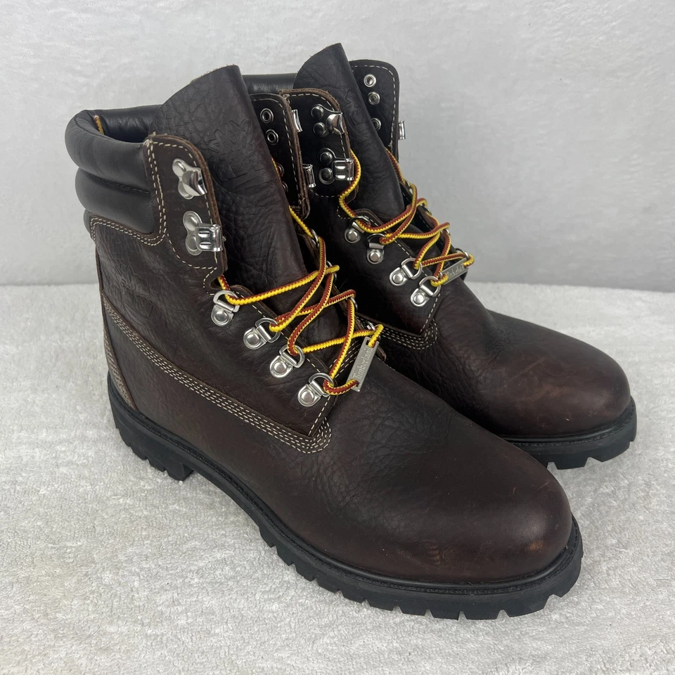 Botas impermeáveis masculinas Timberland 640 abaixo de 6 polegadas 10 superbota de couro marrom - Imagem 1 de 4