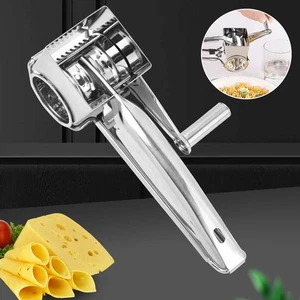 Grattugia rotante manuale da cucina in acciaio inox per alimenti tritatutto per verdure formaggio - Foto 1 di 14