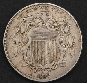 1867 5C No Rays Shield Nickel-DDO/RPD-FS-1102-SMH545 - Picture 1 of 5