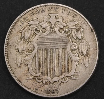 1867 5C No Rays Shield Nickel-DDO/RPD-FS-1102-SMH545 - Image 1 of 4