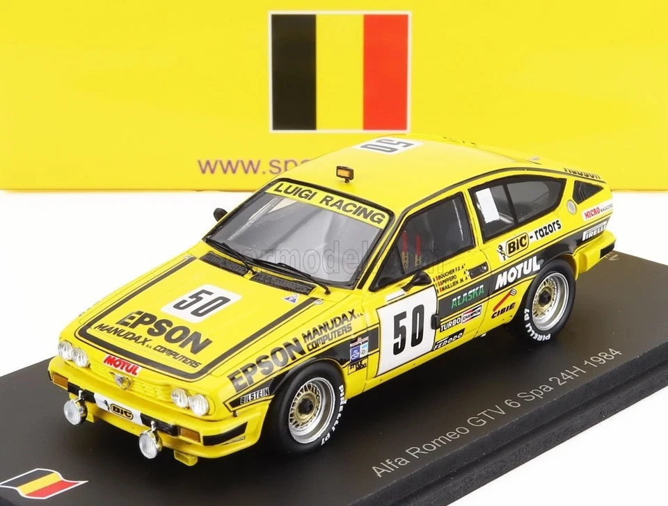 Alfa Romeo GTV 6 Nº50 24H Spa 1984 en escala 1:43 por Spark Foto 1 de 1