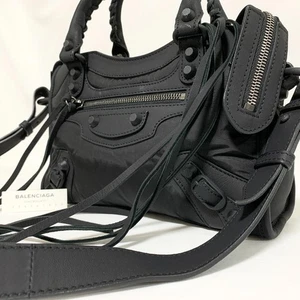 BALENCIAGA Mini City Classic Shoulder Bag, 2-way, Black - Picture 1 of 15