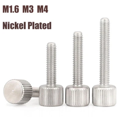 Knurled Thumb Screw Ni Gold Plated Manual Knob Bolt For Computer Cas M1.6 M3 M4  - Image 1 of 4