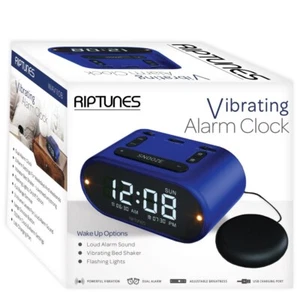 RIPTUNES Dual Wecker, vibrierender Bettschüttler, laut, Blinklichter, Dimmer - Bild 1 von 3