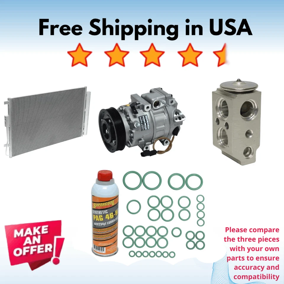 Compresor, condensador y válvula aire acondicionado apto para Hyundai Santa Fe XL 2013-2019 Foto 1 de 1