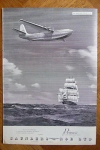 3/1951 PUB SAUNDERS ROE PRINCESS FLYING BOAT HYDRAVION ORIGINAL AD - Picture 1 of 1