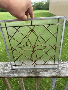 Handcrafted All Clear stained leaded glass Beveled window panel 14x14 - Picture 1 of 9