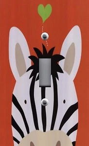 Light Switch Plate & Outlet Covers KID'S ROOM DECOR ~ PEEK A BOO ZEBRA HEART - Picture 1 of 26