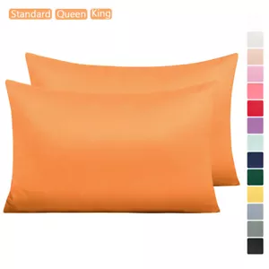 Satin Pillow Cases for Hair and Skin Luxury Hidden Zipper Pillowcases Set of 2 - Picture 1 of 27