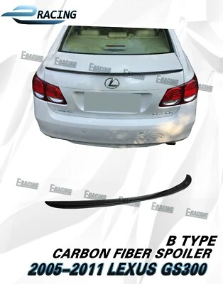 Para 2005-2011 Lexus GS300 GS350 GS430 Sedan 4dr spoiler de fibra de carbono tipo B - Imagem 1 de 4