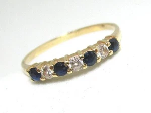 Anillo Oro Amarillo 14K con Zafiros y Diamantes 1,25 gramos talla 6 4 - Imagen 1 de 6