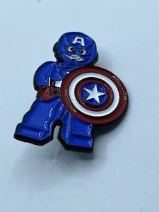 New lego mini figure inspired Captain America Marvel Comics MCU enamel pin - Picture 1 of 3