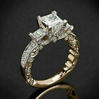 3 Ct Princess Cut Stunning Moissanite Engagement Ring In 14k Yellow Gold Plated