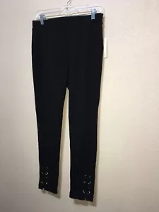 MICHAEL KORS Womens Black LACE UP Embellished Pants SZ 6 NEW - Picture 1 of 7