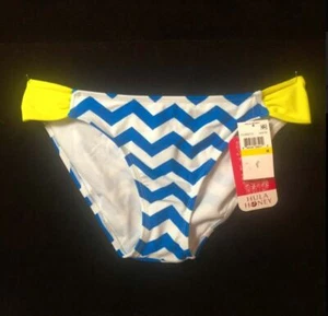 Hula Honey Chevron Bikini Bottom, Blue / Yellow, Size Medium - NWT - Picture 1 of 3