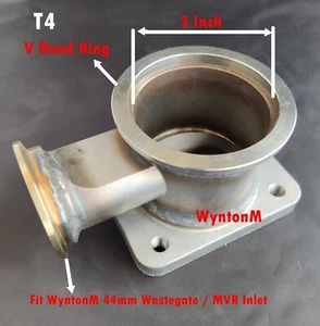 T4 to 3 inch V Band Rotation Flange Adapter Kit w/44mm MVR Wastegate Flange Hori - Bild 1 von 7