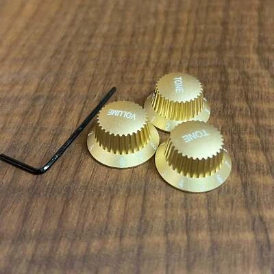 Juego de perillas Strat de aluminio anodizado Warmtone CG “Oro” tornillo de fijación Foto 1 de 4