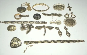 Vintage DAMASCENE Variety to Choose From- Bracelets- Earrings- Brooches- Rings - Picture 1 of 46
