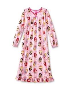 Disney PRINCESS Nightgown Girl's size 8 NeW Soft Warm Flannel Pjs Gown Pajamas - Picture 1 of 5
