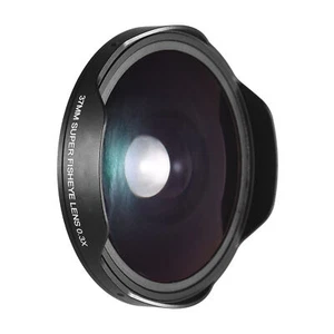 Lente ojo de pez ultra gran angular 37 mm 0,3X HD con capucha para videocámaras Canon H3V0 - Imagen 1 de 9