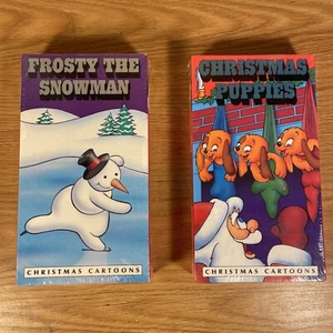 Christmas Cartoons VHS’s - Frosty The Snowman - Christmas Puppies - Both Sealed - Picture 1 of 8